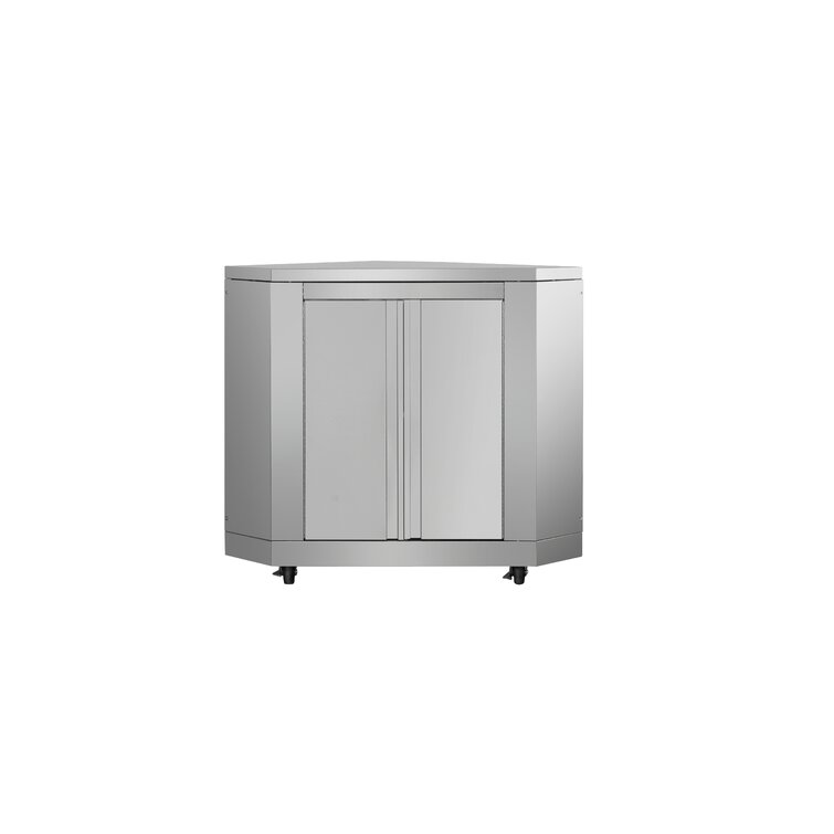 39.19'' Stainless Steel Grade 304 Stainless Steel Freestanding Kitchen  Corner Cabinet